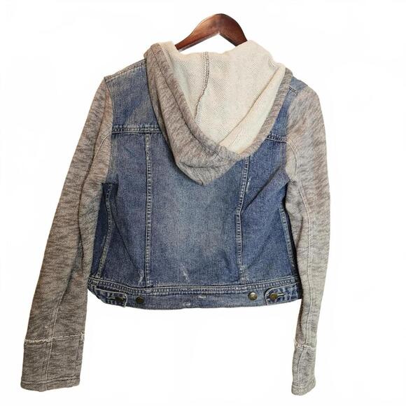 Free People M Denim & Fleece Hoodie Jacket - Picture 2 of 5